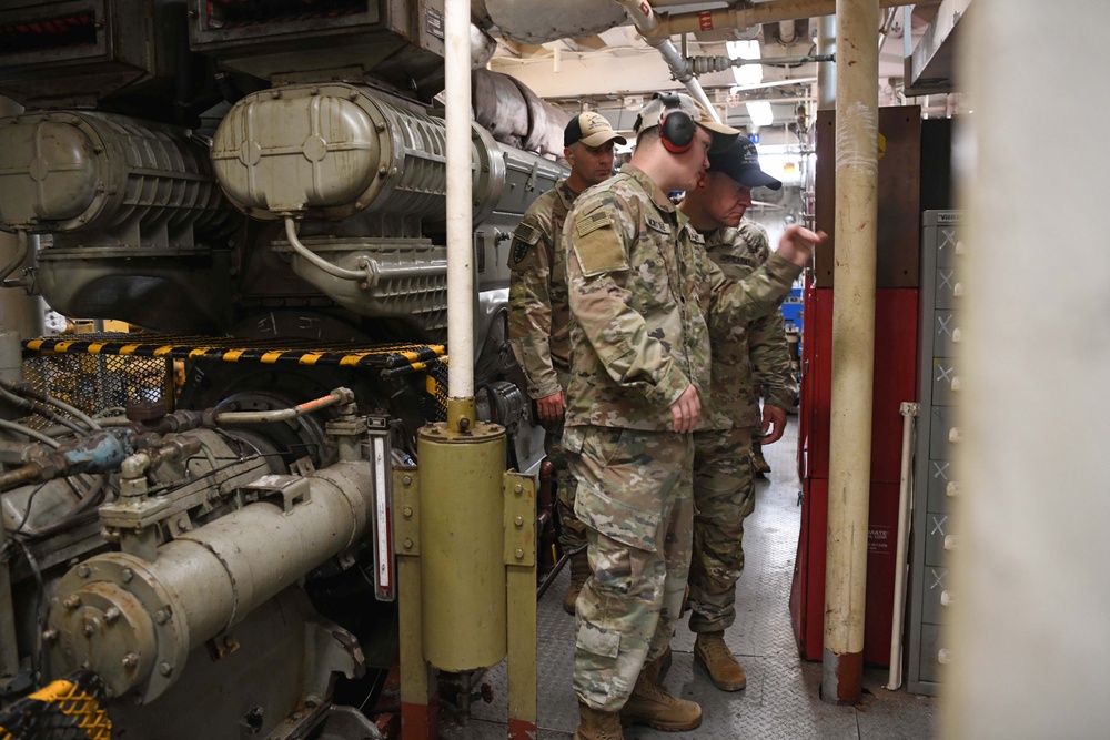 Sergeant Major of the Army Meets with Soldiers &amp; Sailors Supporting the JLOTS Gaza Humanitarian Aid Operation