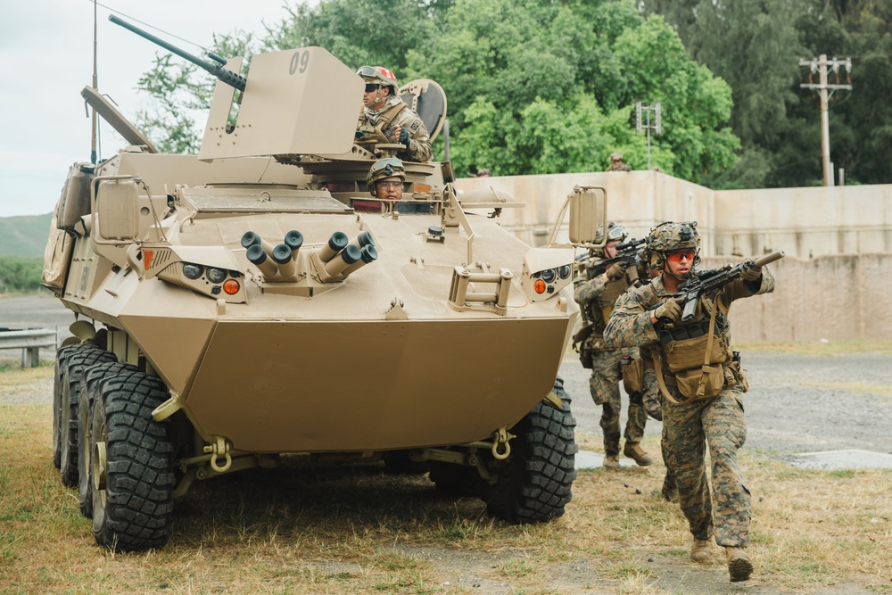 US Marines, partner nations push through mechanized infantry immersion trainer at RIMPAC 2024