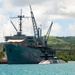 USS Frank Cable conducts an expeditionary reload of TLAMs with USS Florida