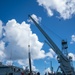 USS Frank Cable conducts an expeditionary reload of TLAMs with USS Florida