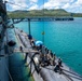 USS Frank Cable conducts an expeditionary reload of TLAMs with USS Florida