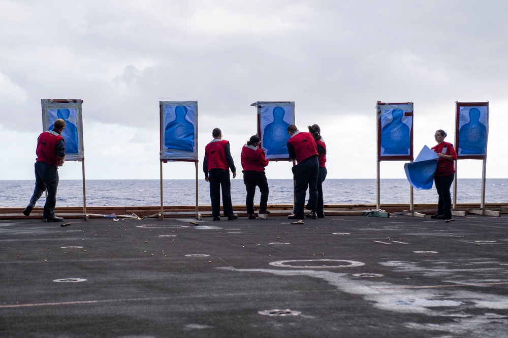 USS Carl Vinson conducts small arms live-fire exercise during RIMPAC 2024