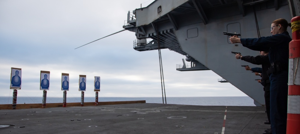 Nimitz Sailors Participate In A Small Arms Live-Fire Exercise