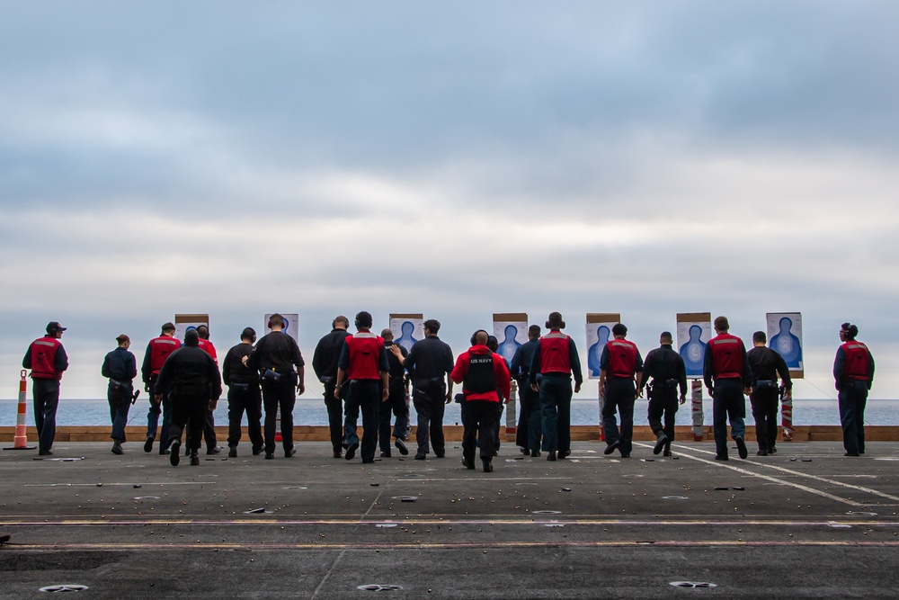 Nimitz Sailors Participate In A Small Arms Live-Fire Exercise