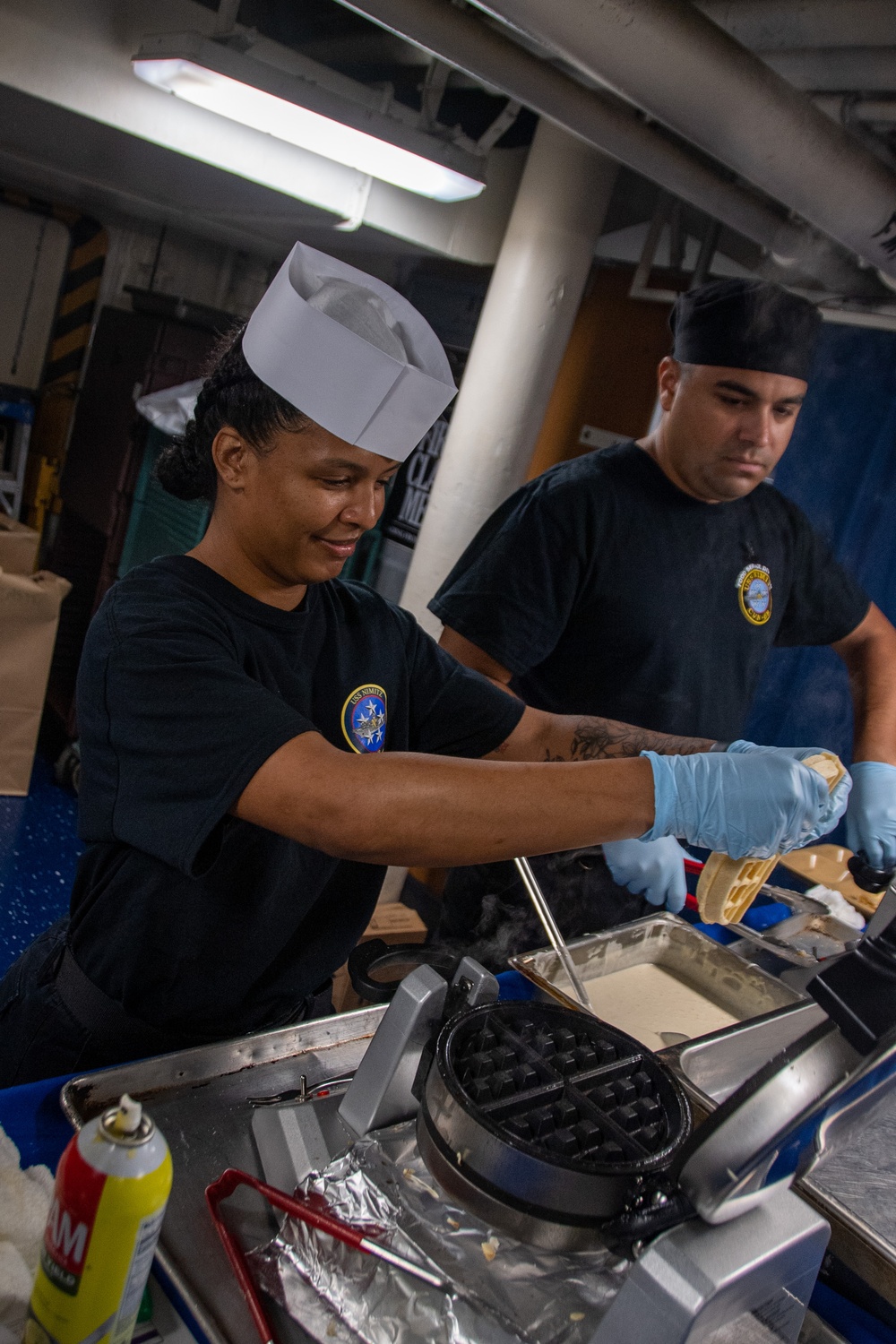 Nimitz Sailor Prepares Waffles