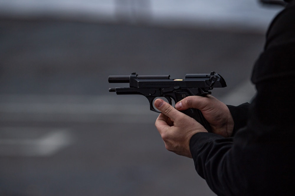 Nimitz Sailor Participates In A Small Arms Live-Fire Exercise