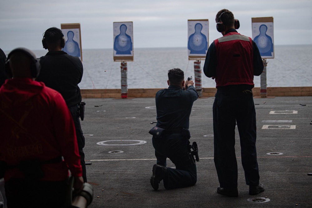 Nimitz Sailors Participate In A Small Arms Live-Fire Exercise