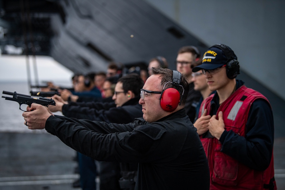 Nimitz Sailors Participate In A Small Arms Live-Fire Exercise