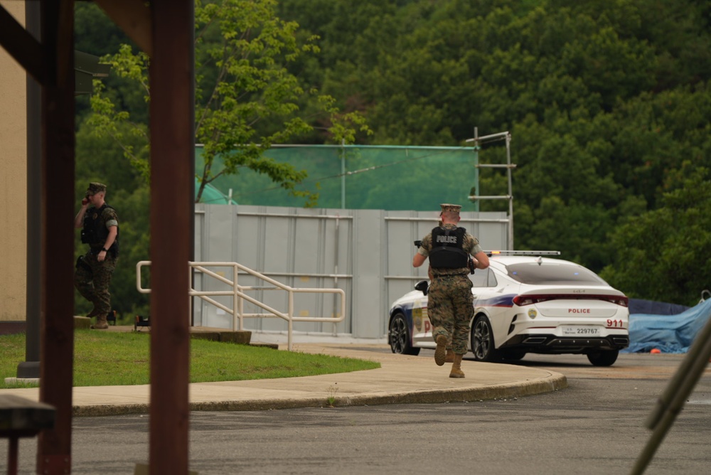 Camp Mujuk Marines conduct active shooter drill