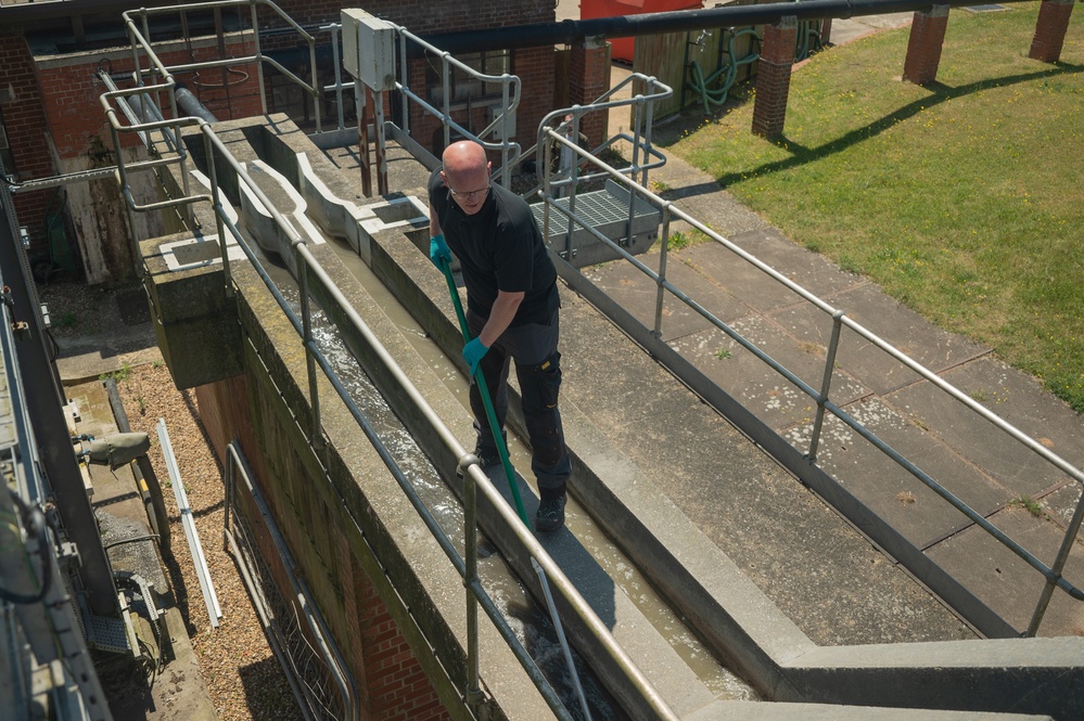 The flow of operations at Lakenheath’s wastewater treatment plant