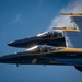 The Navy Flight Demonstration Squadron, the Blue Angels, perform in Pensacola Beach, FL.