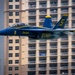 The Navy Flight Demonstration Squadron, the Blue Angels, perform in Pensacola Beach, FL.