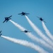 The Navy Flight Demonstration Squadron, the Blue Angels, perform in Pensacola Beach, FL.