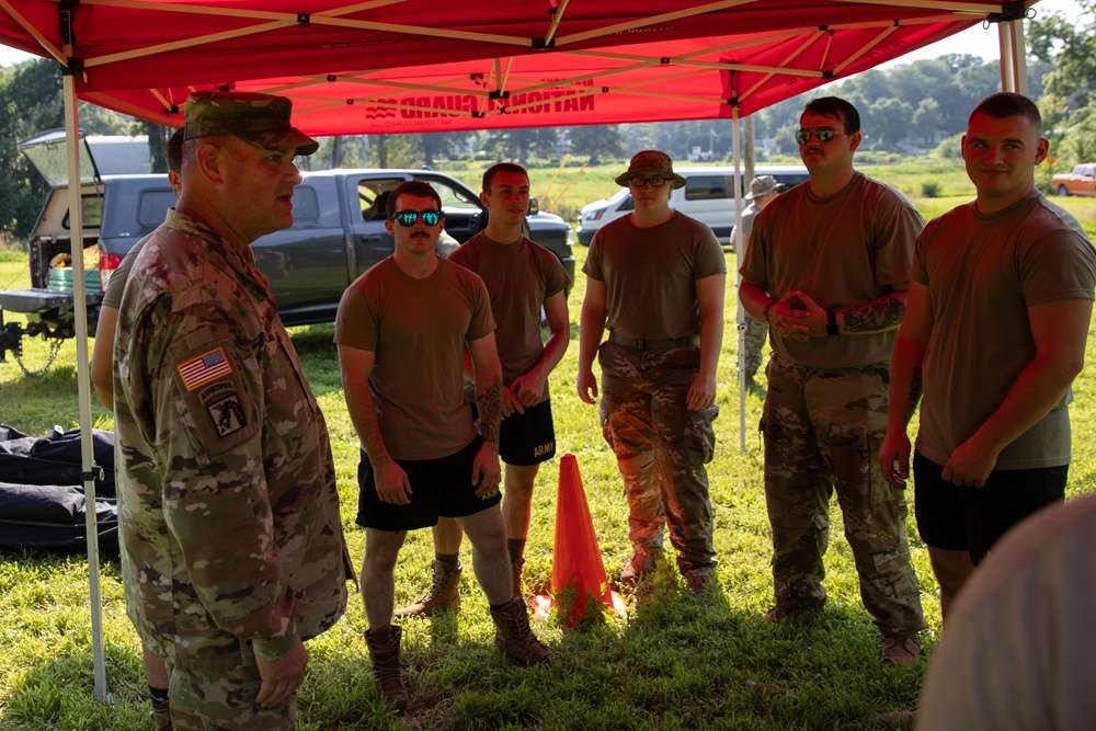 Fire fighters of the 755th Engineer Detachment