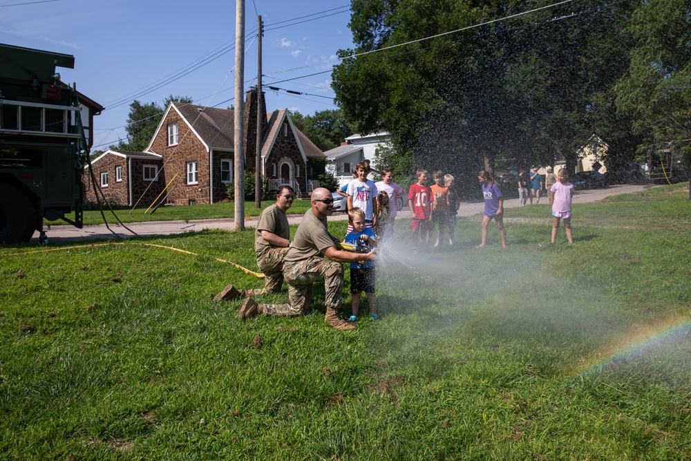 Fire fighters of the 755th Engineer Detachment
