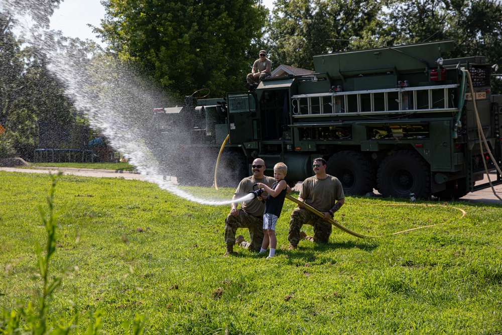 Fire fighters of the 755th Engineer Detachment