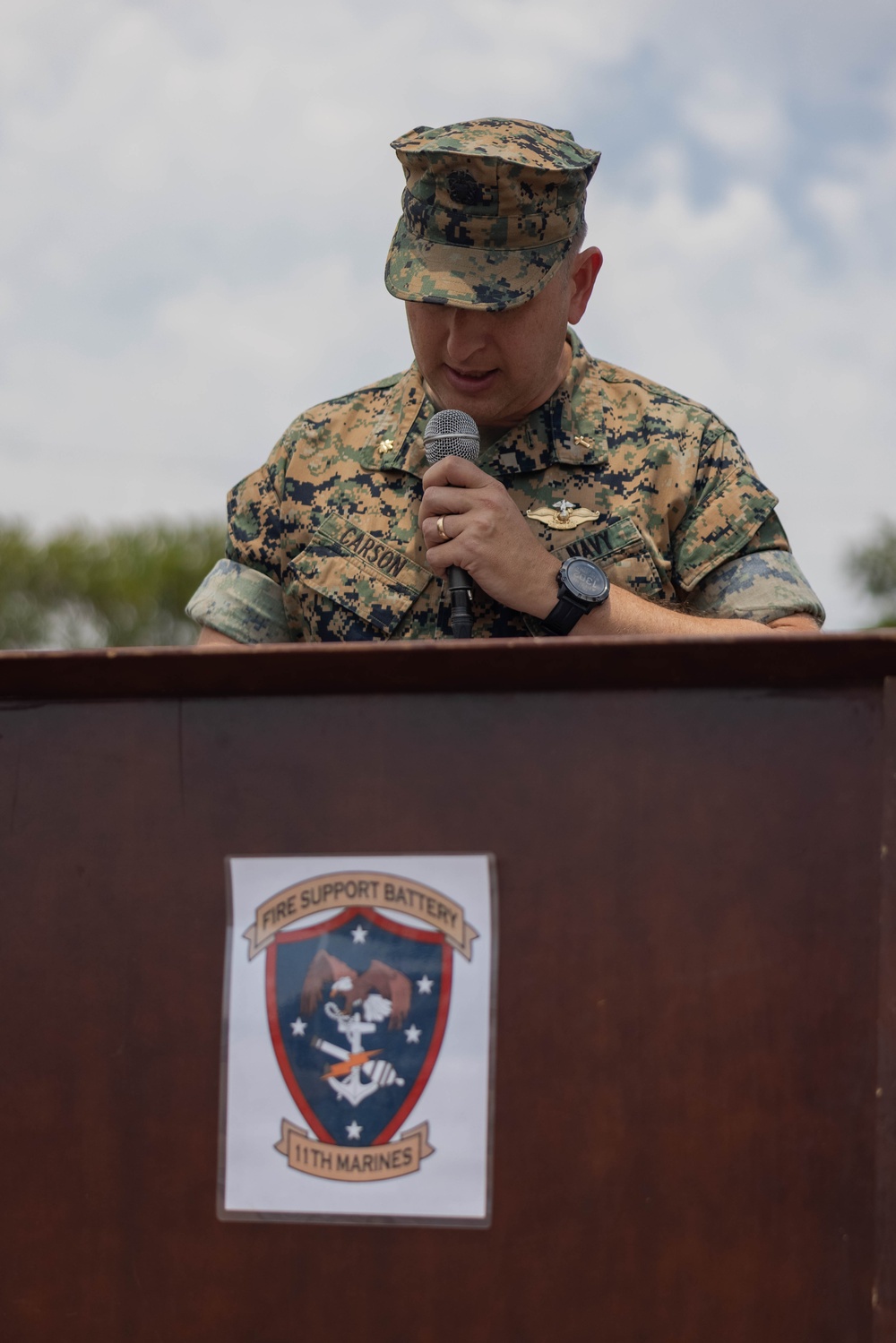 Fire Support Battery holds change of command ceremony