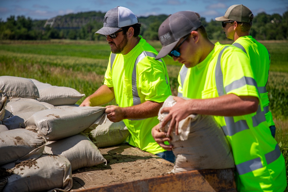 Flood fighting actions taken along two levees in Missouri