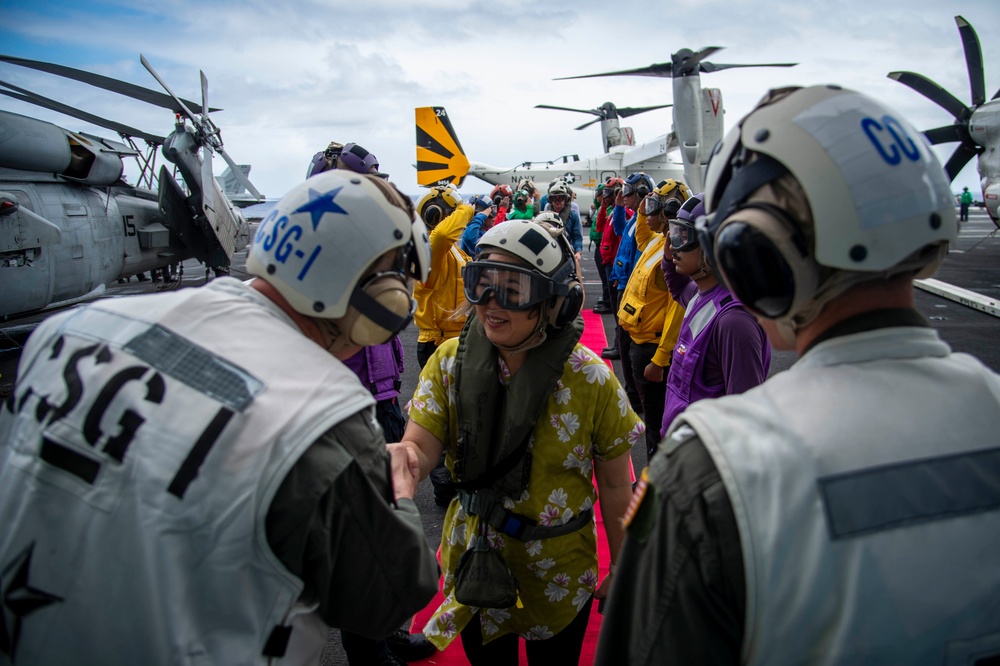 USS Carl Vinson welcomes U.S. Rep. Tokuda during RIMPAC 2024