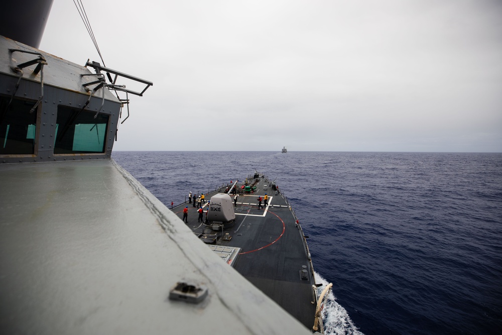 USS Fitzgerald RAS with USNS Pecos