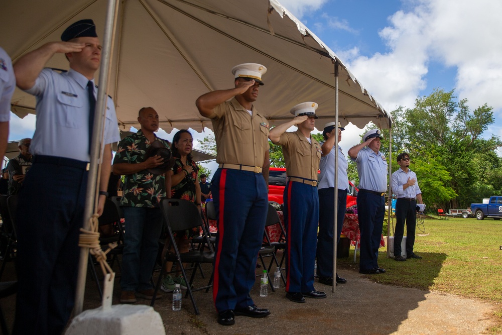 Camp Blaz Marines participate in the Kålaguak Memorial Ceremony