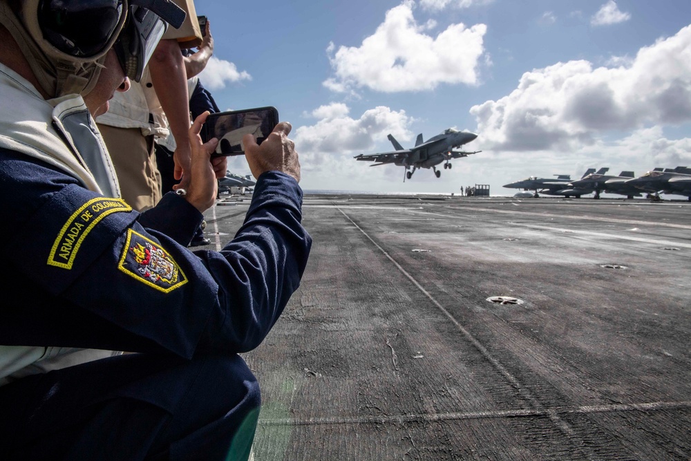 Colombian Navy observes flight ops onboard USS Carl Vinson during RIMPAC 2024