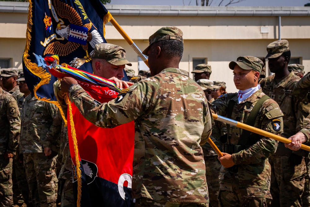 3rd Brigade Combat Team, 101st Airborne Division (Air Assault) transfers authority to 3rd Brigade Combat Team, 10th Mountain Division at Mihail Kogalniceanu Air Base