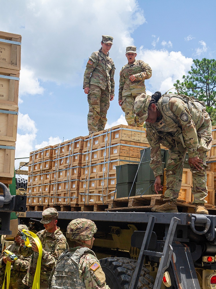 Florida Guard Soldiers prepare ammunition for major training exercise