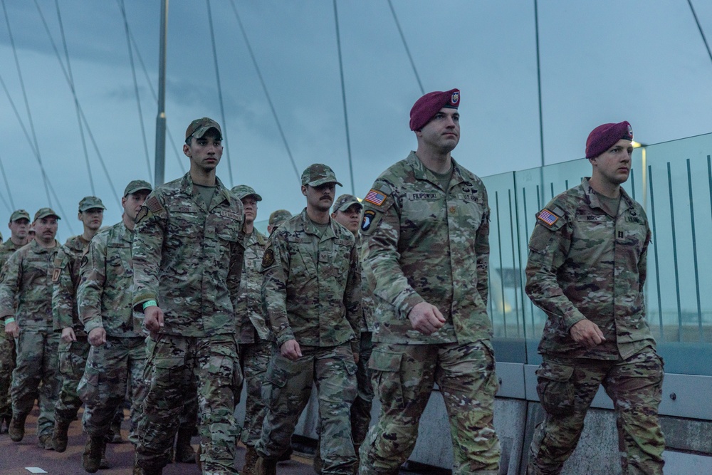 U.S. Soldiers Participate in Sunset March