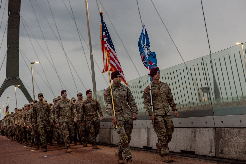 U.S. Soldiers Participate in Sunset March