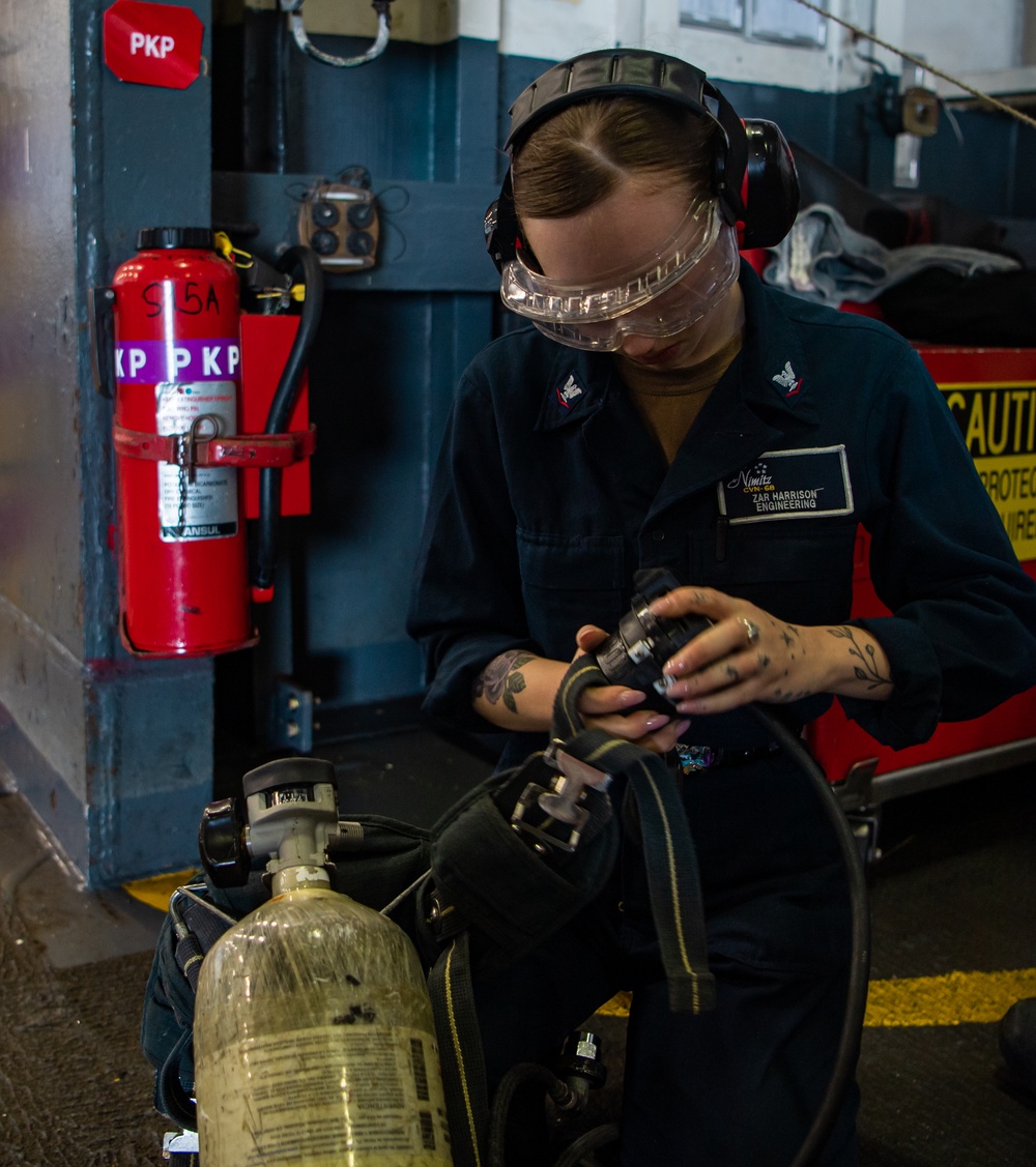 Nimitz Sailor Refills SCBA Bottles