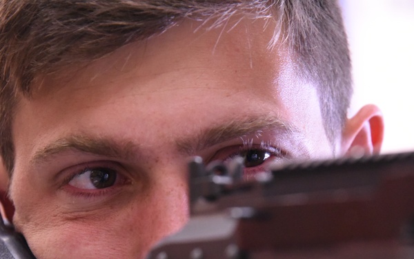 Gries looks through sights