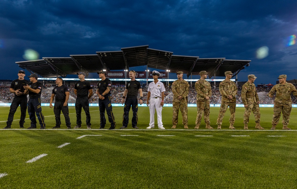 Navy Parachute Team Kicks off MLS Match in Colorado