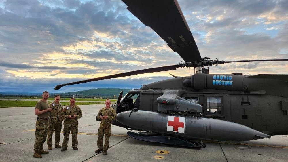 U.S. Army helicopter unit conducts medevac from Yukon River cabin