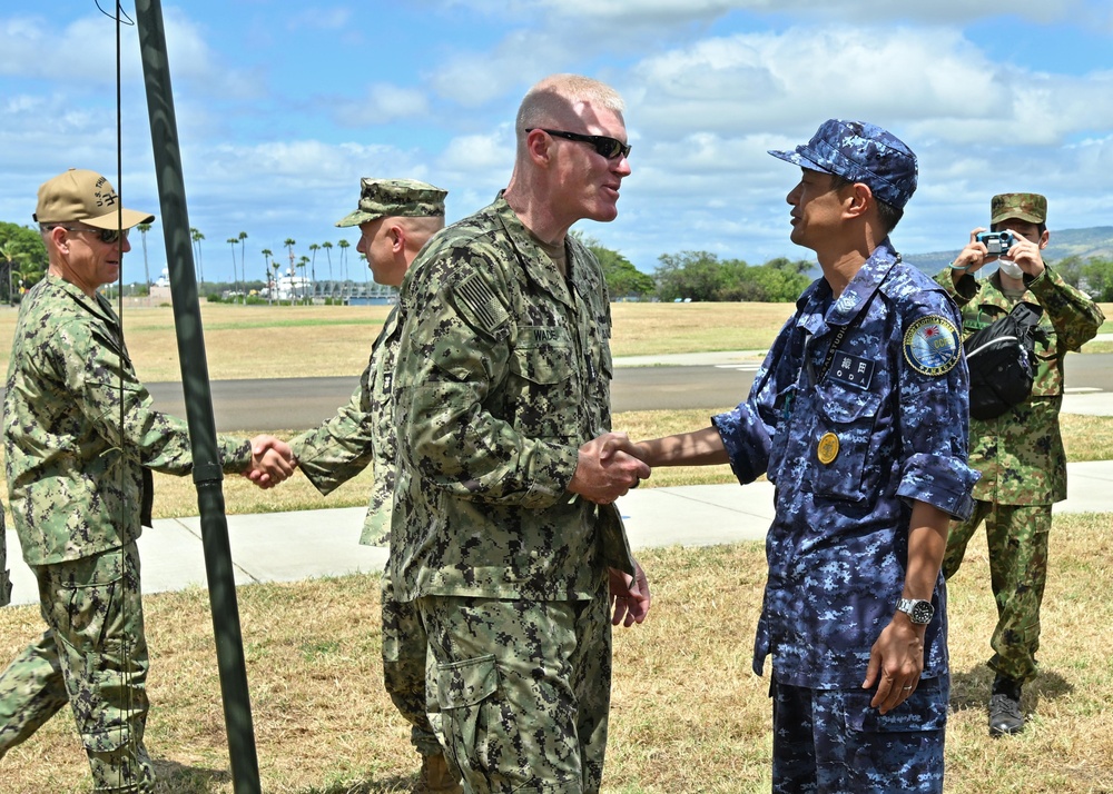 Vice Adm. John Wade, Commander, U.S. 3rd Fleet and Exercise Rim of the Pacific(RIMPAC)2024 Combined Task Force Commander, inspected the Humanitarian Assistance and Disaster Relief(HADR) camp