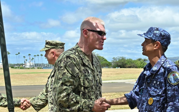 Vice Adm. John Wade, Commander, U.S. 3rd Fleet and Exercise Rim of the Pacific(RIMPAC)2024 Combined Task Force Commander, inspected the Humanitarian Assistance and Disaster Relief(HADR) camp