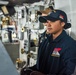 USS Ronald Reagan (CVN 76) Sailors stand watch in the pilot house