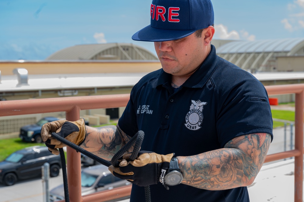 36 CES firefighters, 554 REDHORSE fire cadre host rescue technician training