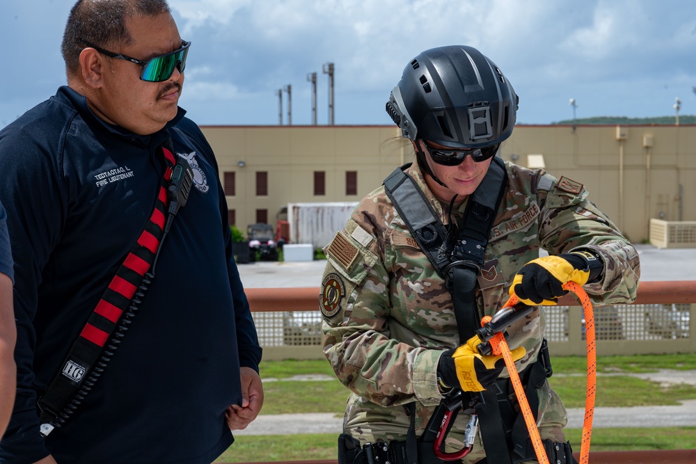 36 CES firefighters, 554 REDHORSE fire cadre host rescue technician training