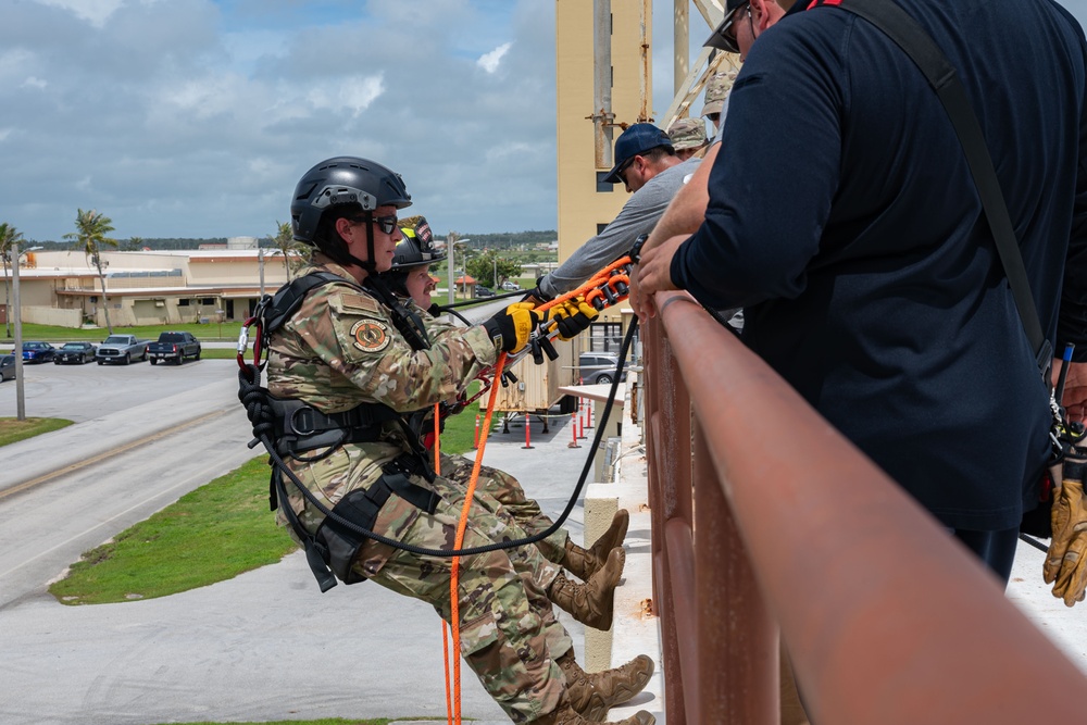 36 CES firefighters, 554 REDHORSE fire cadre host rescue technician training