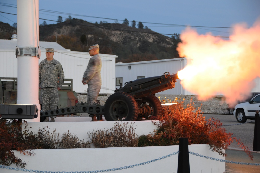 Cannon fires during retreat