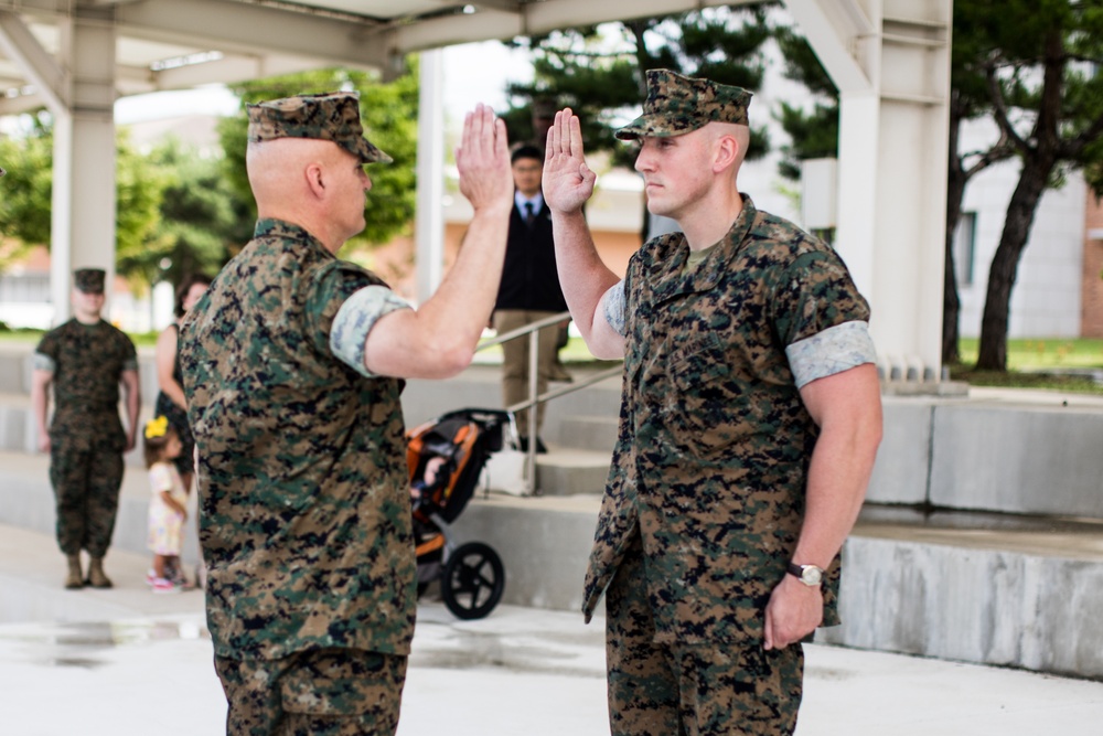 MARFORK Reenlistment and Award Ceremony