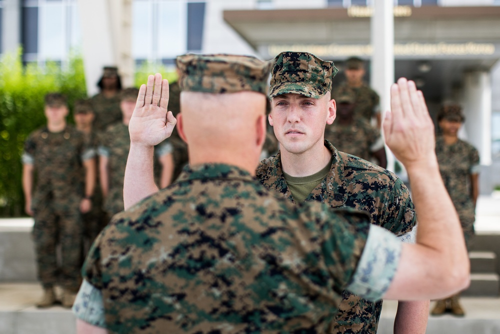 MARFORK Reenlistment and Award Ceremony