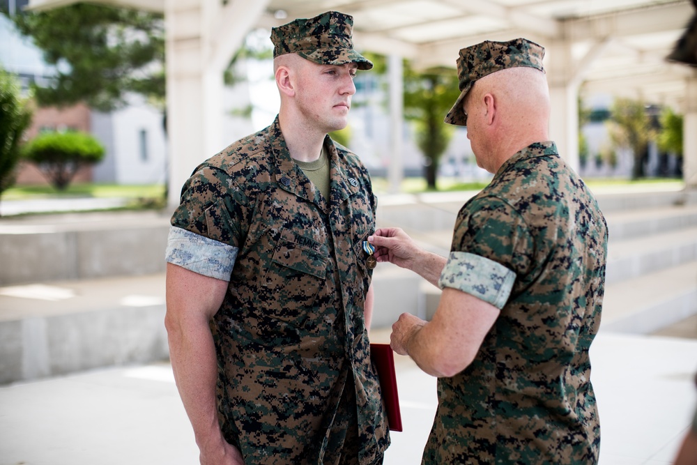 MARFORK Reenlistment and Award Ceremony