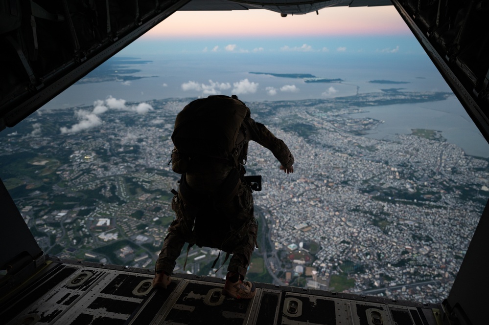 Kadena conducts sunset paradrop training