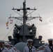 Sailors Man the Rails Aboard USS Blue Ridge in Port Klang, Malaysia