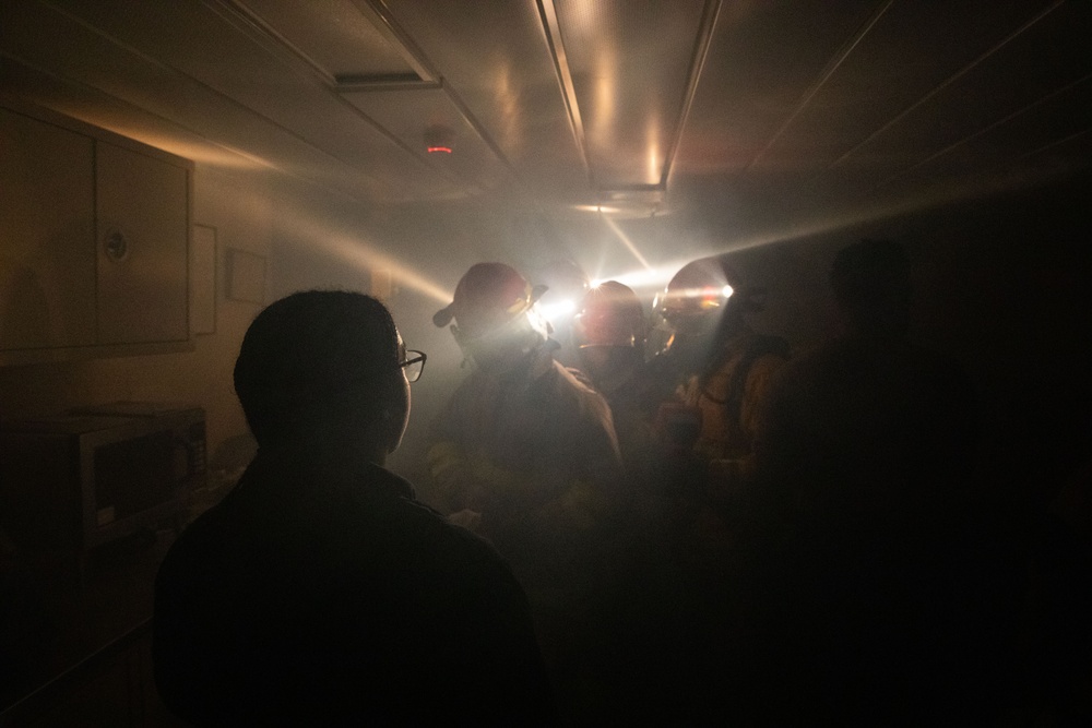USS Lewis B. Puller conducts damage control drills