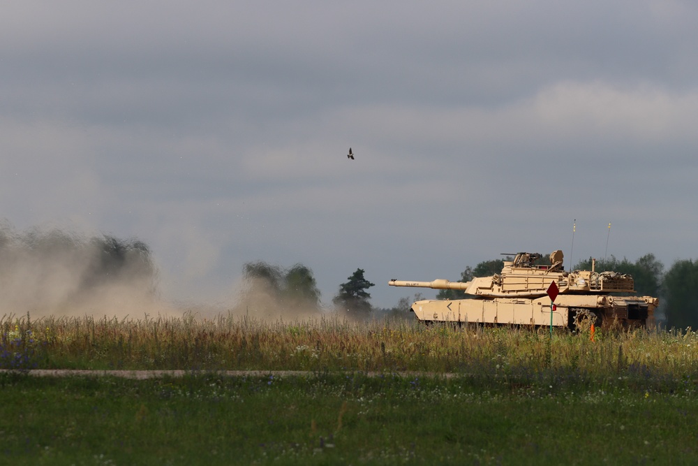 2-12 Cav Regt.’s Alpha and Bravo Companies complete Tank Gunnery Table V in Poland