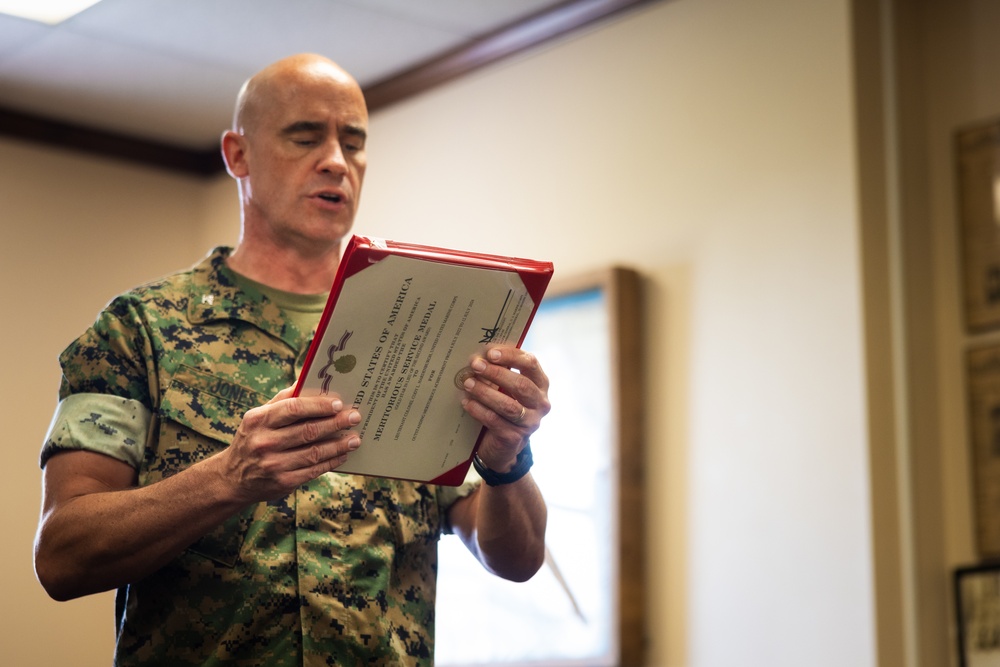 Lt. Col. Hardenburgh Receives MSM and Farewell
