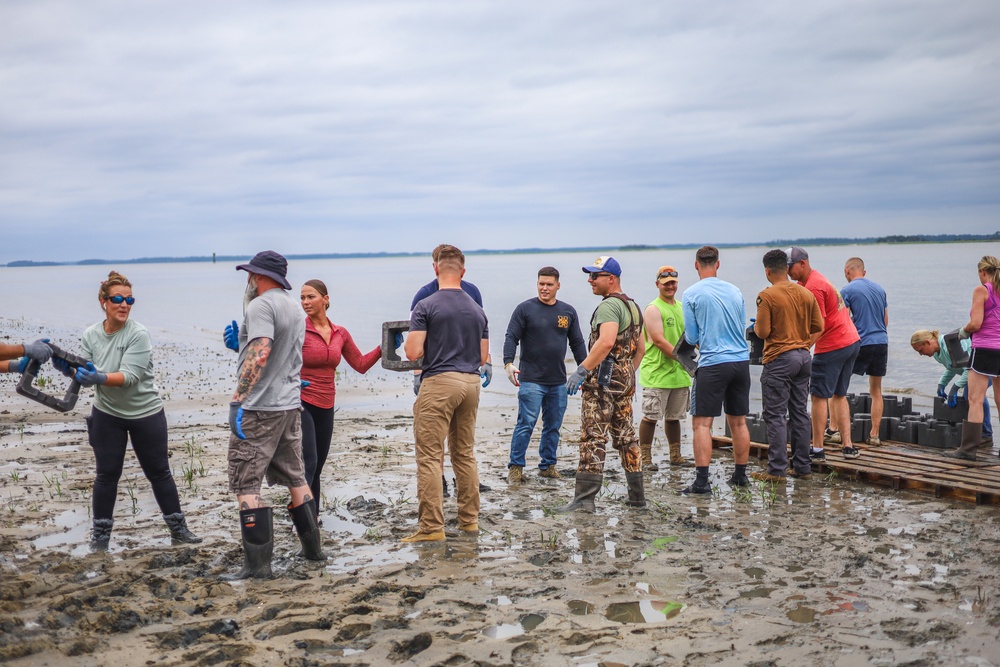 Oyster Reef Castle Build on Laurel Bay